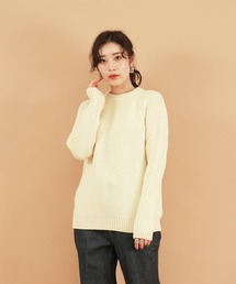 FISHERMAN RIB CREW NECK SWEATER