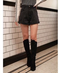 ロールアップデニムショートパンツ