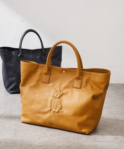 IO PELLE（イオペレ）の「【IOPELLE（イオペレ）】別注トラトートバッグ（トートバッグ・レディース・ネイビー/マスタード・FREE）」の4枚目の写真