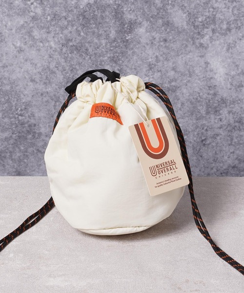 UNIVERSAL OVERALL（ユニバーサルオーバーオール）の「ユニバーサルオーバーオール　ワタ巾着（ハンドバッグ・レディース・ブラック/オリーブ/ピンク/アイボリー・FREE）」の2枚目の写真