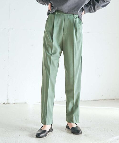 coen（コーエン）の「ポンチイージーテーパードパンツ#（スラックス・レディース・ブラック/ライトグレー/ケリー/ベージュ・MEDIUM/SMALL/LARGE）」の4枚目の写真