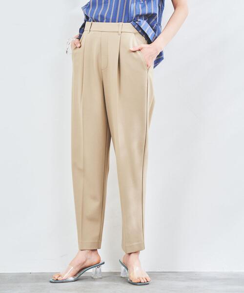 coen（コーエン）の「ポンチイージーテーパードパンツ#（スラックス・レディース・ブラック/ライトグレー/ケリー/ベージュ・MEDIUM/SMALL/LARGE）」の5枚目の写真