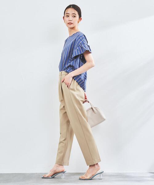 coen（コーエン）の「ポンチイージーテーパードパンツ#（スラックス・レディース・ブラック/ライトグレー/ケリー/ベージュ・MEDIUM/SMALL/LARGE）」の7枚目の写真