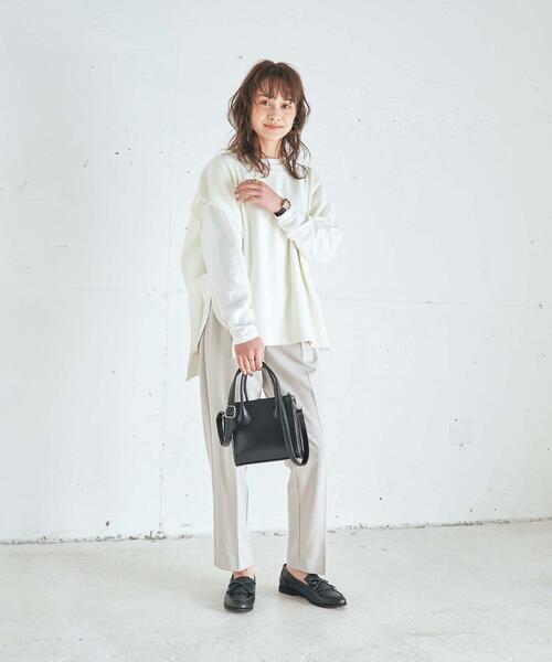 coen（コーエン）の「ポンチイージーテーパードパンツ#（スラックス・レディース・ブラック/ライトグレー/ケリー/ベージュ・MEDIUM/SMALL/LARGE）」の9枚目の写真