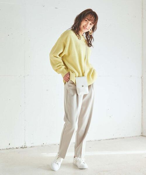 coen（コーエン）の「ポンチイージーテーパードパンツ#（スラックス・レディース・ブラック/ライトグレー/ケリー/ベージュ・MEDIUM/SMALL/LARGE）」の17枚目の写真