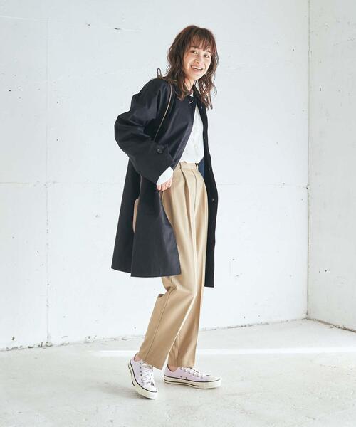 coen（コーエン）の「ポンチイージーテーパードパンツ#（スラックス・レディース・ブラック/ライトグレー/ケリー/ベージュ・MEDIUM/SMALL/LARGE）」の19枚目の写真