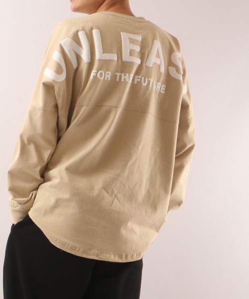 SUGGESTION(サジェッション)の「SUGGESTION ヘビーウェイト 発泡プリント ワイドシルエット ロンT(Tシャツ/カットソー・メンズ・ホワイト/ブラック/ベージュ/パープル/オレンジ/グリーン・M/L)」の4枚目の写真