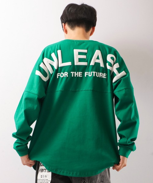 SUGGESTION(サジェッション)の「SUGGESTION ヘビーウェイト 発泡プリント ワイドシルエット ロンT(Tシャツ/カットソー・メンズ・ホワイト/ブラック/ベージュ/パープル/オレンジ/グリーン・M/L)」の1枚目の写真