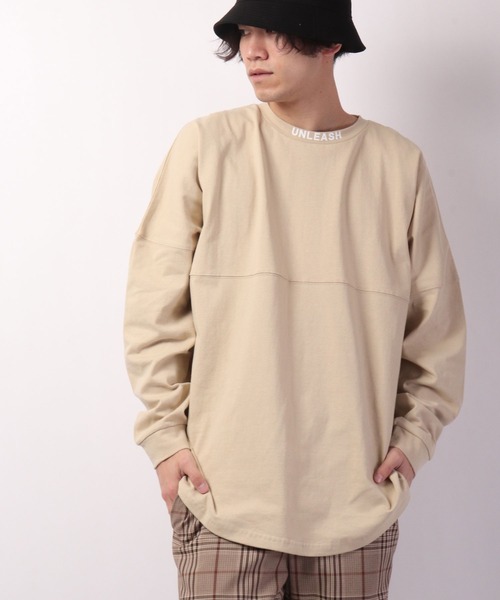 SUGGESTION(サジェッション)の「SUGGESTION ヘビーウェイト 発泡プリント ワイドシルエット ロンT(Tシャツ/カットソー・メンズ・ホワイト/ブラック/ベージュ/パープル/オレンジ/グリーン・M/L)」の7枚目の写真