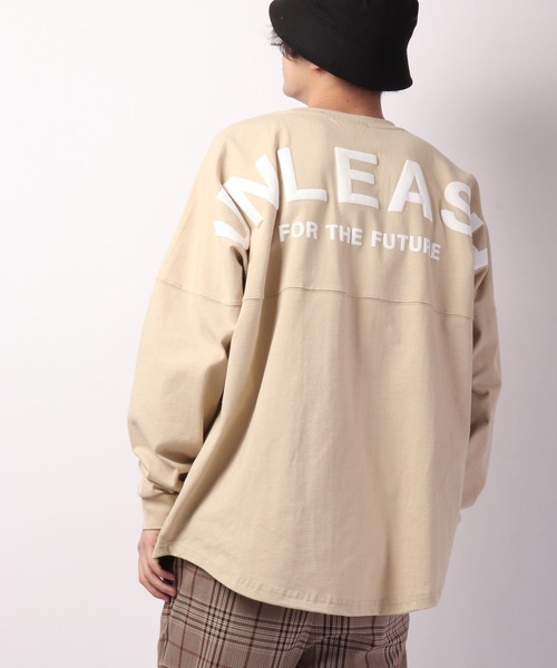 SUGGESTION(サジェッション)の「SUGGESTION ヘビーウェイト 発泡プリント ワイドシルエット ロンT(Tシャツ/カットソー・メンズ・ホワイト/ブラック/ベージュ/パープル/オレンジ/グリーン・M/L)」の9枚目の写真
