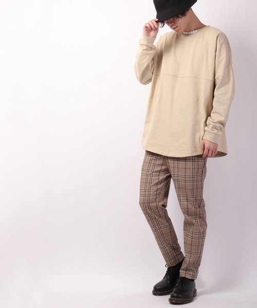 SUGGESTION(サジェッション)の「SUGGESTION ヘビーウェイト 発泡プリント ワイドシルエット ロンT(Tシャツ/カットソー・メンズ・ホワイト/ブラック/ベージュ/パープル/オレンジ/グリーン・M/L)」の10枚目の写真