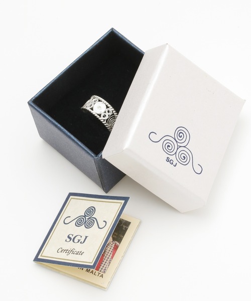 欧州航路(オウシュウコウロ)の「【欧州航路】Silver925 マルタ島伝統工芸フィリグリープレーンバンドリング / 銀線細工(リング・レディース・シルバー・FREE)」の2枚目の写真