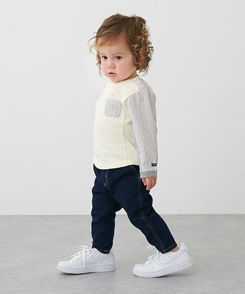 petit main（プティマイン）の「【防汚加工】ペインターパンツ（スウェットパンツ・キッズ・ベージュ/アイボリー/カーキ/ネイビー・100cm/130cm/120cm/90cm/110cm/80ｃｍ）」の21枚目の写真