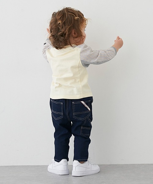 petit main（プティマイン）の「【防汚加工】ペインターパンツ（スウェットパンツ・キッズ・ベージュ/アイボリー/カーキ/ネイビー・100cm/130cm/120cm/90cm/110cm/80ｃｍ）」の22枚目の写真