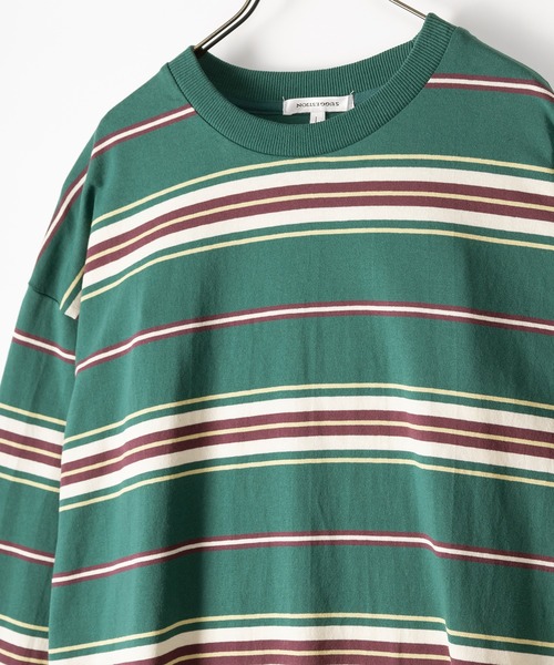 SlashDate（スラッシュデイト）の「マルチボーダーヘビーウエイトロングスリーブT/ビッグシルエット（Tシャツ/カットソー・メンズ・ホワイト/ブラック/イエロー/グリーン・M/L）」の17枚目の写真