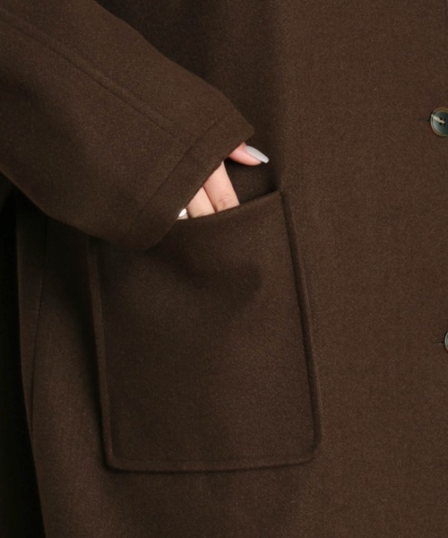 cepo(セポ)の「ハイネックロングコート 2(ダウンジャケット/コート・レディース・ブラウン/オフホワイト/オリーブ・M)」の13枚目の写真