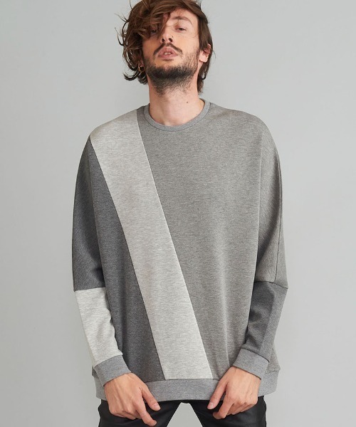 NO ID.（ノーアイディ）の「msw1071- ﾎﾞﾝﾃﾞｨﾝｸﾞ切替ﾄﾞﾙﾏﾝｽﾘｰﾌﾞC-N-ﾌﾟﾙｵｰﾊﾞ（スウェット・メンズ・ベージュ/ダークグリーン/グレー/ブラック・1/2）」の15枚目の写真