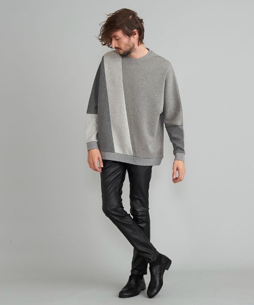 NO ID.（ノーアイディ）の「msw1071- ﾎﾞﾝﾃﾞｨﾝｸﾞ切替ﾄﾞﾙﾏﾝｽﾘｰﾌﾞC-N-ﾌﾟﾙｵｰﾊﾞ（スウェット・メンズ・ベージュ/ダークグリーン/グレー/ブラック・1/2）」の20枚目の写真