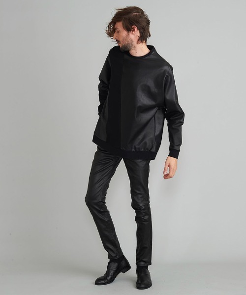 NO ID.（ノーアイディ）の「msw1071- ﾎﾞﾝﾃﾞｨﾝｸﾞ切替ﾄﾞﾙﾏﾝｽﾘｰﾌﾞC-N-ﾌﾟﾙｵｰﾊﾞ（スウェット・メンズ・ベージュ/ダークグリーン/グレー/ブラック・1/2）」の14枚目の写真