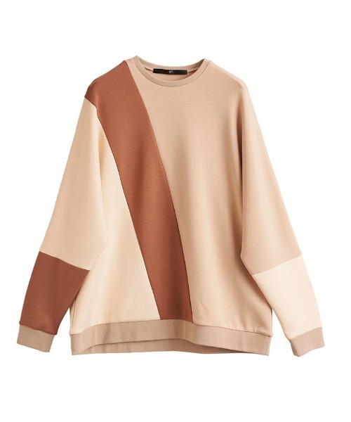 NO ID.（ノーアイディ）の「msw1071- ﾎﾞﾝﾃﾞｨﾝｸﾞ切替ﾄﾞﾙﾏﾝｽﾘｰﾌﾞC-N-ﾌﾟﾙｵｰﾊﾞ（スウェット・メンズ・ベージュ/ダークグリーン/グレー/ブラック・1/2）」の6枚目の写真