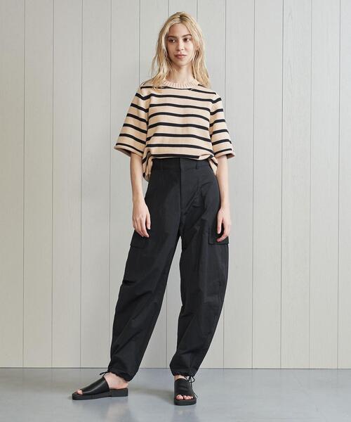 DEMYLEE(デミリー)の「<DEMYLEE>BORDER SHORT SLLEVE KNIT/ニット(ニット/セーター・レディース・ネイビー・S)」の1枚目の写真