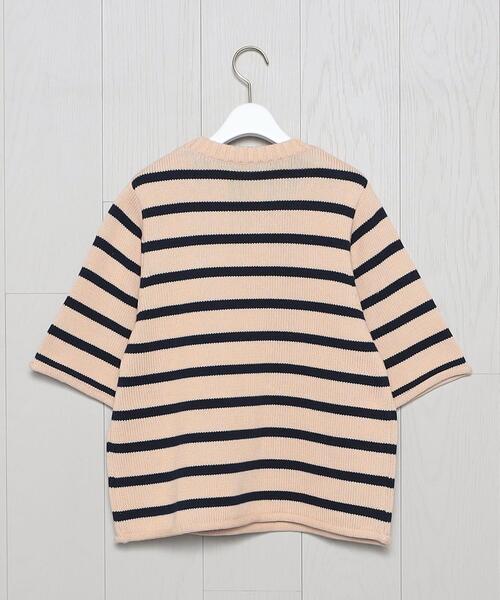 DEMYLEE(デミリー)の「<DEMYLEE>BORDER SHORT SLLEVE KNIT/ニット(ニット/セーター・レディース・ネイビー・S)」の6枚目の写真