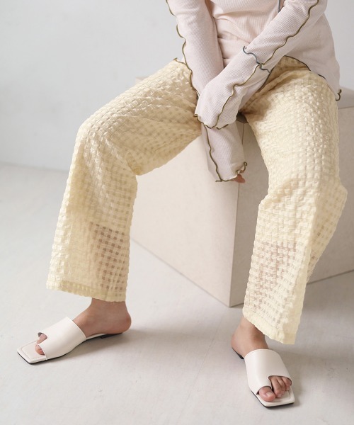 Bab(バブ)の「ギンガムチェックシアーパンツ(その他パンツ・レディース・ピンク/イエロー・M)」の2枚目の写真