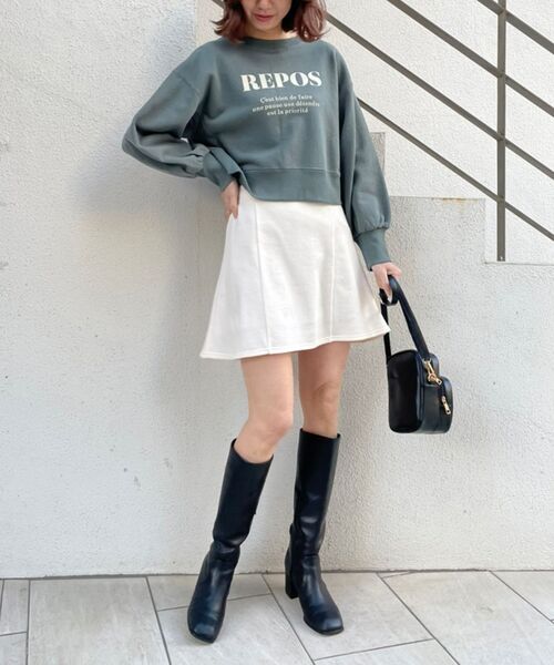 MAJESTIC LEGON（マジェスティックレゴン）の「スウェットミニスカート（スカート・レディース・アイボリー/ブラック/グレー・MEDIUM）」の16枚目の写真