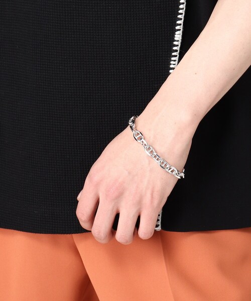 tk.TAKEO KIKUCHI（ティーケータケオキクチ）の「◆アンカーチェーンブレスレッド（ブレスレット・メンズ・ブラック/シルバー・00）」の5枚目の写真