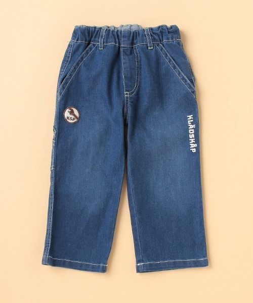 kladskap（クレードスコープ）の「ロング丈ワイドペインターパンツ（デニムパンツ・キッズ・ネイビー/ブルー・100cm/130cm/120cm/110cm/90cm）」の2枚目の写真