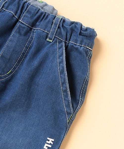 kladskap（クレードスコープ）の「ロング丈ワイドペインターパンツ（デニムパンツ・キッズ・ネイビー/ブルー・100cm/130cm/120cm/110cm/90cm）」の4枚目の写真