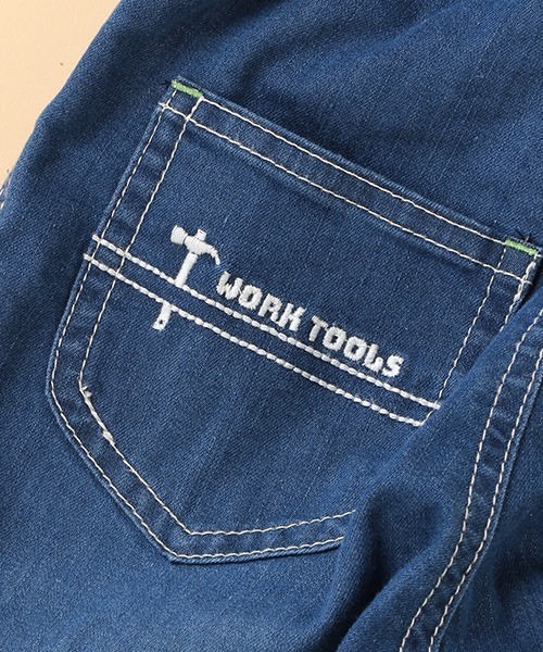 kladskap（クレードスコープ）の「ロング丈ワイドペインターパンツ（デニムパンツ・キッズ・ネイビー/ブルー・100cm/130cm/120cm/110cm/90cm）」の9枚目の写真