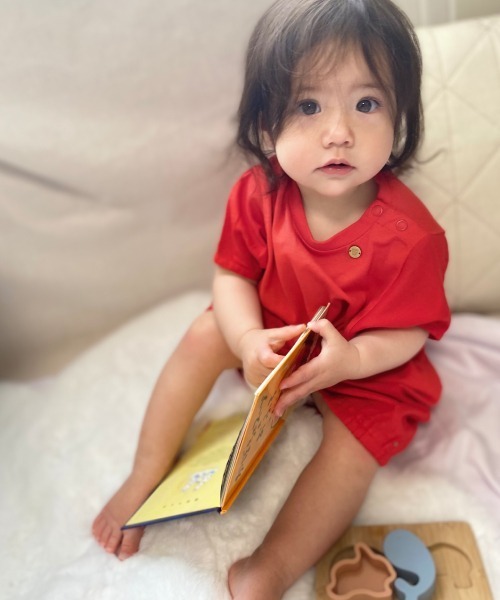 MAKE YOUR DAY(メイクユアデイ)の「コクーンシルエットワンピース■80~140cm(ワンピース・キッズ・チャコールグレー/レッド・130/90/110/120/100/140/80)」の13枚目の写真