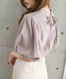 【累計販売枚数1万枚突破！】バックリボンパフスリーブ半袖Tシャツ