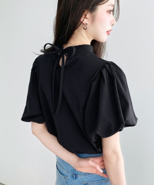 新品未使用 2019SS yori パフスリーブ半袖カットソー 異素材切替パフスリーブ半袖Tシャツ 通販【ニッセン】