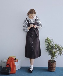 sara&cake | クロップドボーダーラガーシャツ(Tシャツ/カットソー)