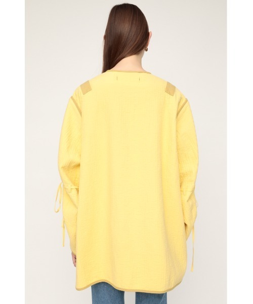 SLY（スライ）の「WRINKLE MILITARY LINER JK ミリタリー リネン ジャケット（ミリタリージャケット・レディース・イエロー/アイボリー/カーキ・FREE）」の18枚目の写真