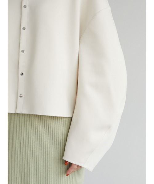 KBF（ケイビーエフ）の「KBF.ポンチカットカーデ（カーディガン/ボレロ・レディース・チャコールグレー/カーキ/アイボリー・FREE）」の8枚目の写真