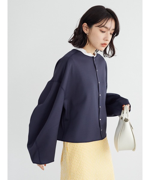 KBF（ケイビーエフ）の「KBF.ポンチカットカーデ（カーディガン/ボレロ・レディース・チャコールグレー/カーキ/アイボリー・FREE）」の11枚目の写真