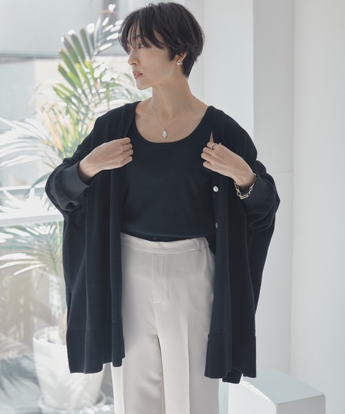 AMERICAN HOLIC(アメリカンホリック)の「ミドルニットカーディガン(カーディガン/ボレロ・レディース・ブラック/イエロー/ブルー/グリーン・M/L)」の1枚目の写真