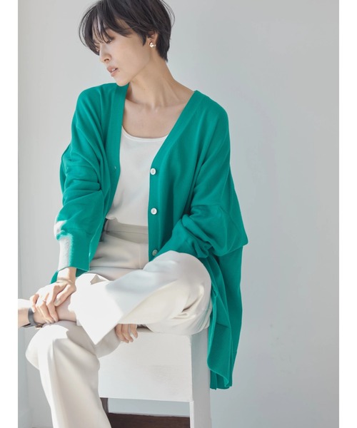 AMERICAN HOLIC(アメリカンホリック)の「ミドルニットカーディガン(カーディガン/ボレロ・レディース・ブラック/イエロー/ブルー/グリーン・M/L)」の7枚目の写真