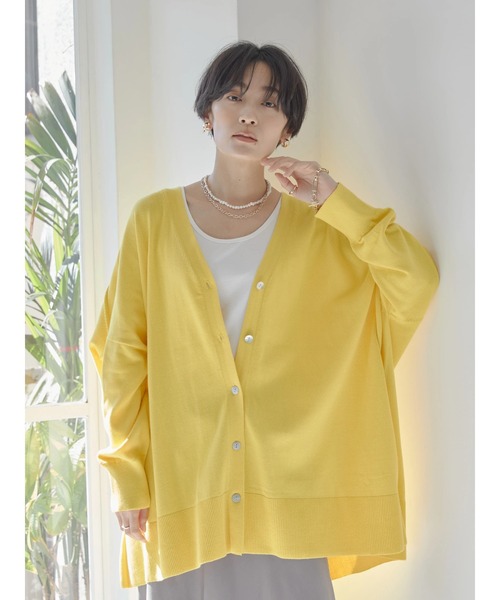 AMERICAN HOLIC(アメリカンホリック)の「ミドルニットカーディガン(カーディガン/ボレロ・レディース・ブラック/イエロー/ブルー/グリーン・M/L)」の9枚目の写真