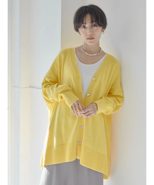 AMERICAN HOLIC(アメリカンホリック)の「ミドルニットカーディガン(カーディガン/ボレロ・レディース・ブラック/イエロー/ブルー/グリーン・M/L)」の22枚目の写真