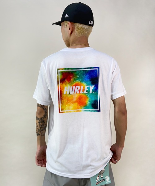 Hurley (ハーレー)の「【ムラサキスポーツ別注】Hurley/ハーレー ルーズシルエット スクエアロゴ バックプリントTシャツ MSS2200053(Tシャツ/カットソー・メンズ・ホワイト/ブラック/グレー・S/M/L)」の1枚目の写真