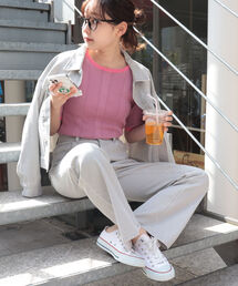 fredy emue | ランダムリブ半袖プルオーバー(ニット/セーター)