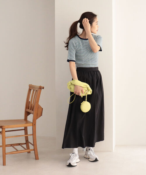 fredy emue（フレディエミュ）の「リブニット半袖プルオーバー（ニット/セーター・レディース・グリーン系その他7/レッド系その他/ブルー系その他7・38）」の4枚目の写真