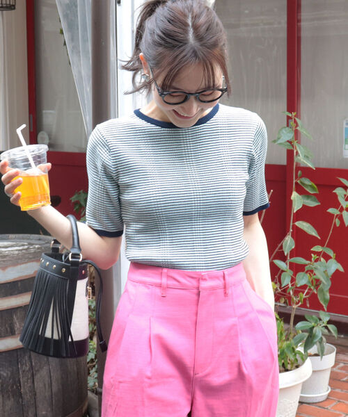 fredy emue（フレディエミュ）の「リブニット半袖プルオーバー（ニット/セーター・レディース・グリーン系その他7/レッド系その他/ブルー系その他7・38）」の15枚目の写真