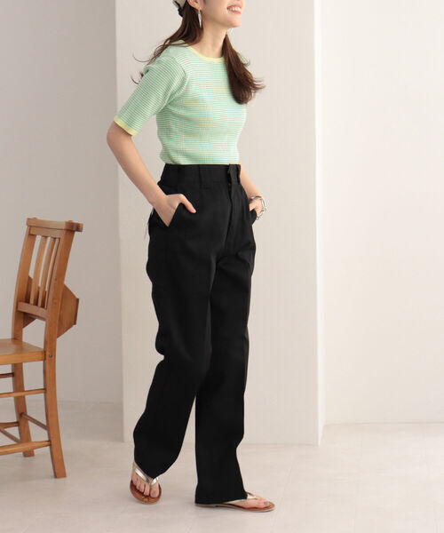 fredy emue（フレディエミュ）の「リブニット半袖プルオーバー（ニット/セーター・レディース・グリーン系その他7/レッド系その他/ブルー系その他7・38）」の19枚目の写真