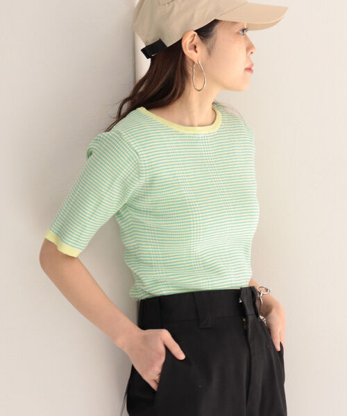 fredy emue（フレディエミュ）の「リブニット半袖プルオーバー（ニット/セーター・レディース・グリーン系その他7/レッド系その他/ブルー系その他7・38）」の20枚目の写真