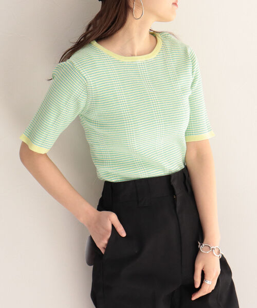 fredy emue（フレディエミュ）の「リブニット半袖プルオーバー（ニット/セーター・レディース・グリーン系その他7/レッド系その他/ブルー系その他7・38）」の21枚目の写真